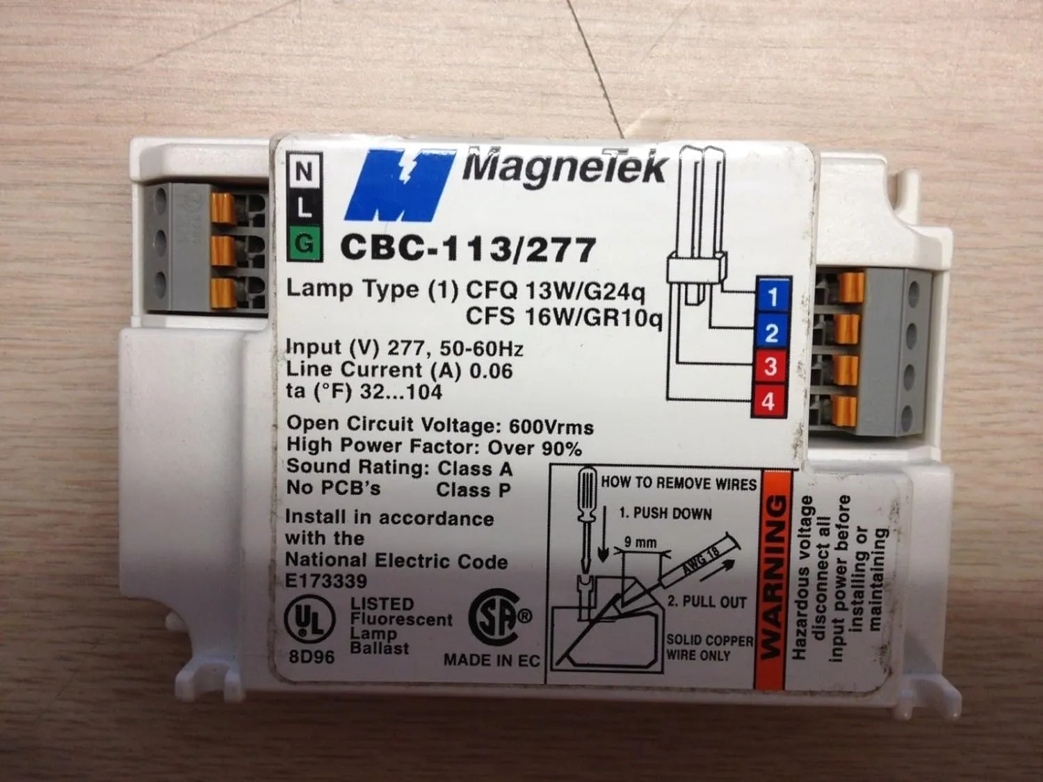 10 Pc Magnetek Cbc-113/277 1 Lamp CF13/4P 277V Fluorescent Ballasts 277 Volts