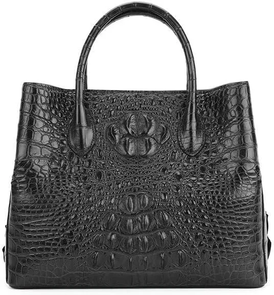 100% Genuine Crocodile Leather Women's Handbag - Luxury Tote and Crossbody Bag
