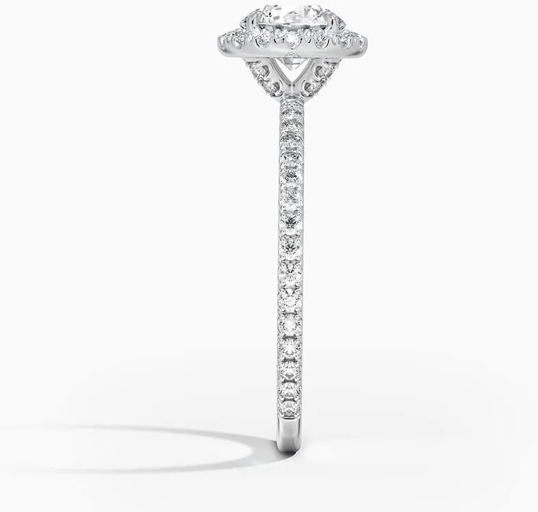 1.0Carat 6.0mm Cushion Moissanite Halo Lab Diamond Engagement Ring In 14k Gold For Women,D-VVS1