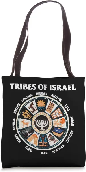12 Twelve Tribes of Israel Hebrew Israelite Judah Jerusalem Tote Bag