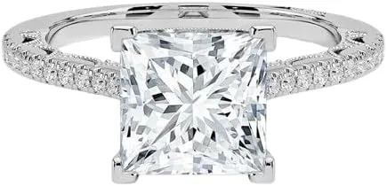 14K Solid White Gold 1-5 CT Moissanite Wedding Bridal Ring Tacori Lunetta Diamond Handmade Engagement Rings For Womens/Her Propose/Promise Gifts