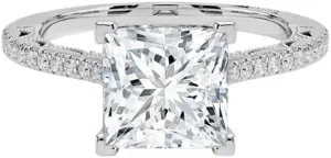 14K Solid White Gold 1-5 CT Moissanite Wedding Bridal Ring Tacori Lunetta Diamond Handmade Engagement Rings For Womens/Her Propose/Promise Gifts