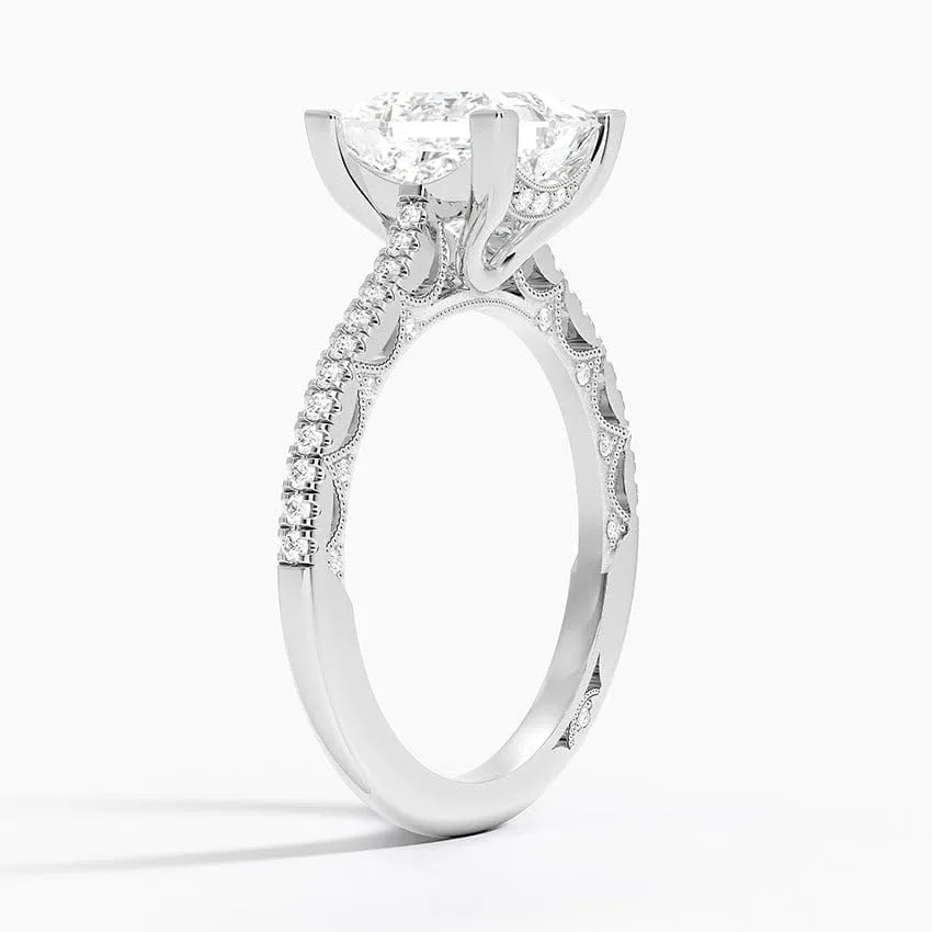 14K Solid White Gold 1-5 CT Moissanite Wedding Bridal Ring Tacori Lunetta Diamond Handmade Engagement Rings For Womens/Her Propose/Promise Gifts
