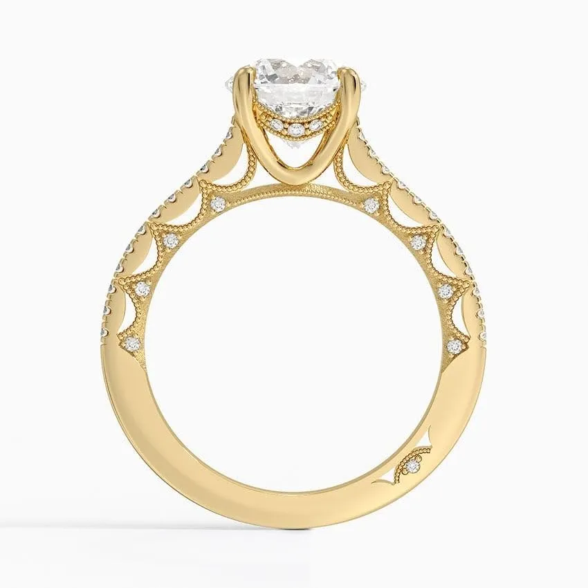 14K Solid Yellow Gold 1-5 CT Moissanite Wedding Bridal Ring Tacori Lunetta Diamond Handmade Engagement Rings For Womens/Her Propose/Promise Gifts