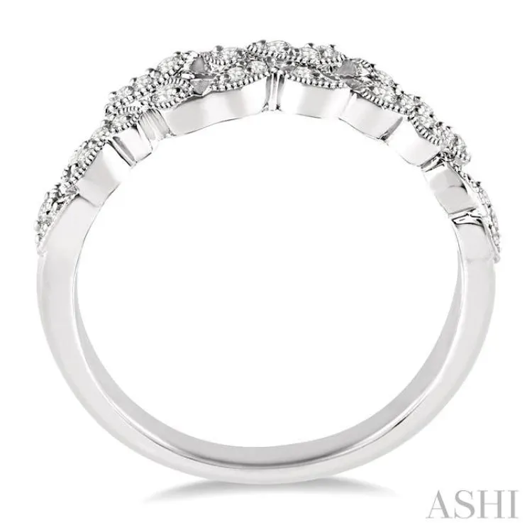 1/6 ctw Round Cut Diamond Wedding Band in 14K White Gold