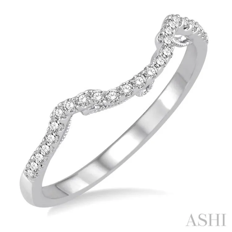 1/6 Ctw Round Diamond Wedding Band in 14K White Gold
