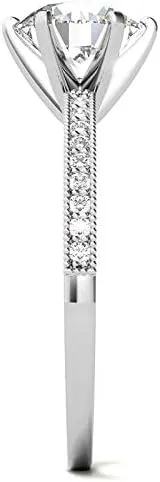 1.8Ct Cushion Moissanite & Milgrain Engagement Ring With Lab Grown Diamond In14k Gold For Women,D-VVS1