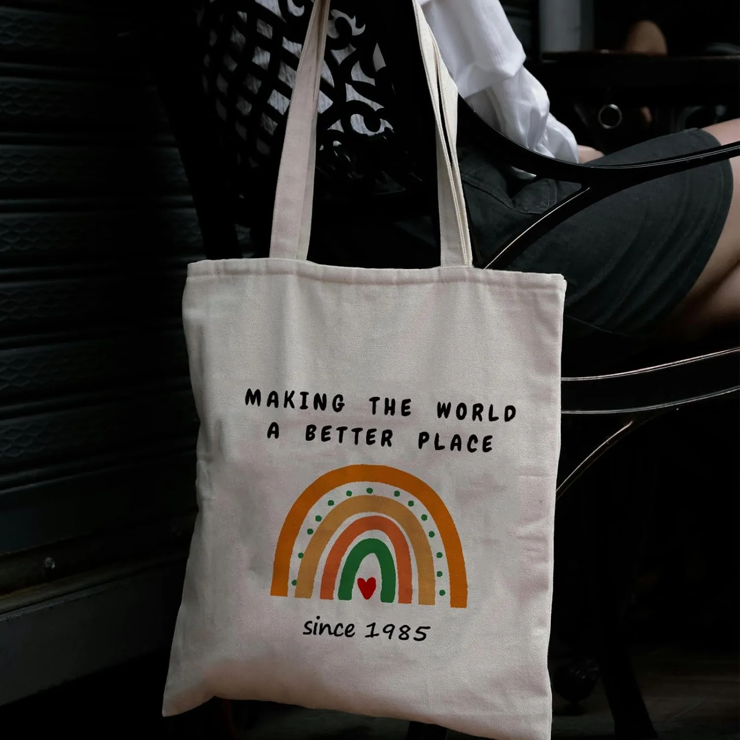 1980 1981 1982 1983 1984 1985 1986 1987 1988 1989 Birthday Gifts for Women, Reusable Canvas Tote Bags for Shopping