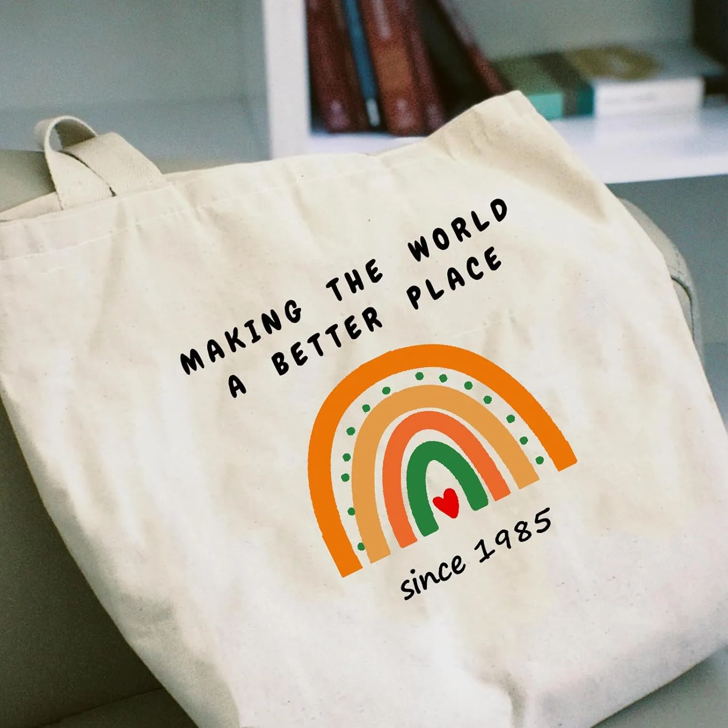 1980 1981 1982 1983 1984 1985 1986 1987 1988 1989 Birthday Gifts for Women, Reusable Canvas Tote Bags for Shopping