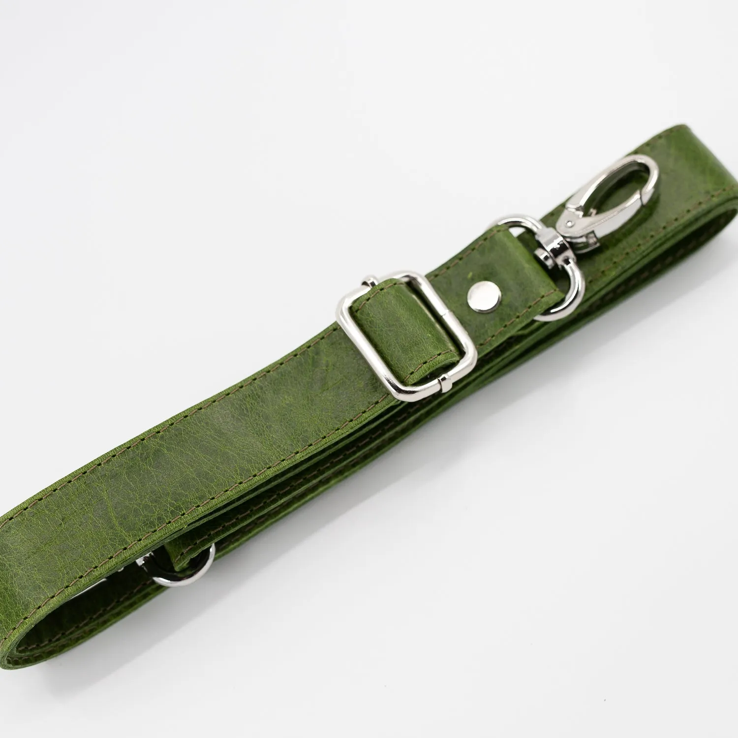 1" Avocado Green Leather Detachable Strap