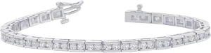 2-20 Carat (ctw) White Gold round Cut LAB GROWN Diamond Round Cut Timeless Roadway Diamond Tennis Bracelet (Color H-I Clarity VS1-VS2)