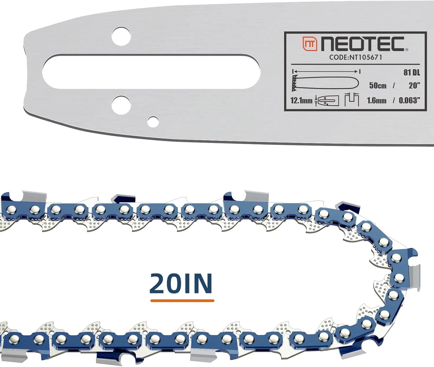 20 Inch Bar and Chain Combo - 325" Pitch .063" Gauge 81Drive Links Fits for Stihl 024 203SFGD025