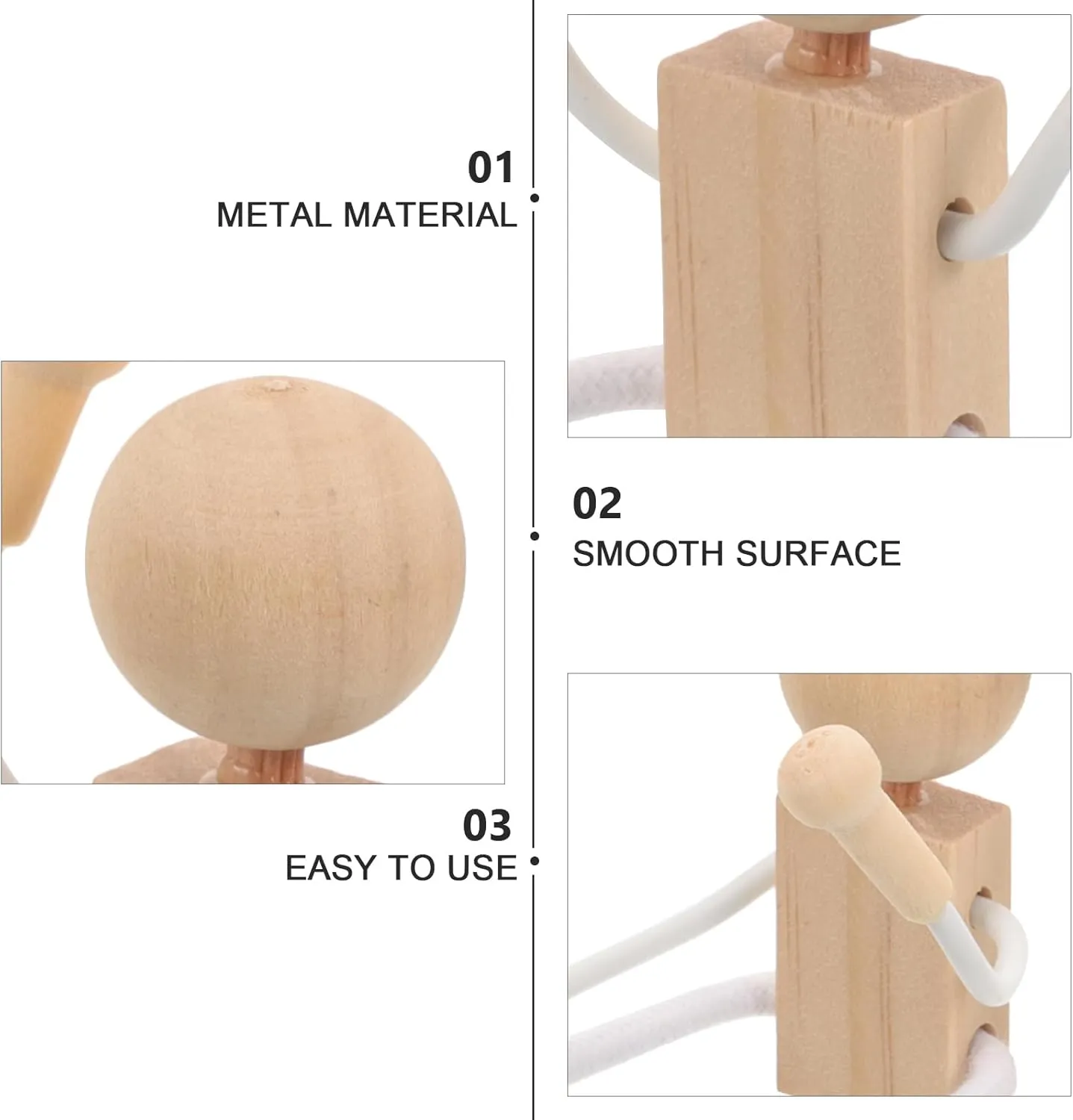 20 Pcs Educational Craft Toys Wooden Shapable Robot DIY Peg Doll Kids Painted Craft DIY Unfinished Dolls
