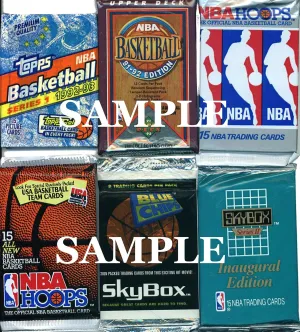 200 Vintage NBA Basketball Cards in Old Sealed Wax Packs - Perfect for New Collectors