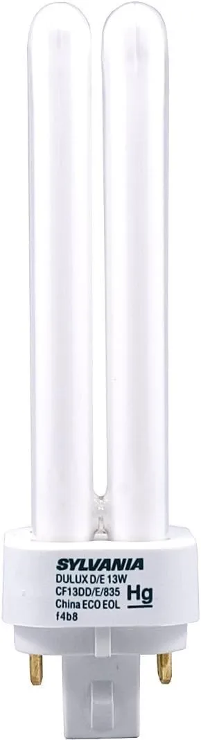 (25 Pack) Sylvania 20671 CF13DD/E/835/ECO 13-Watt 3500K 4-Pin Double Tube Compact Fluorescent Lamp