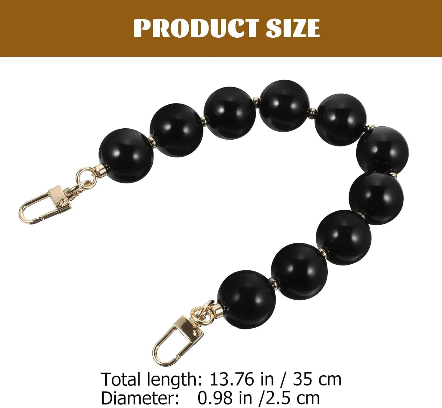 2pcs Bag Hand Chain Beaded Purse Chain Bag Chain Resin Bag Strap Chain Purse Chains for Handbags Pearl Bag Chain Purse Handles Bags Beaded Bag Alloy