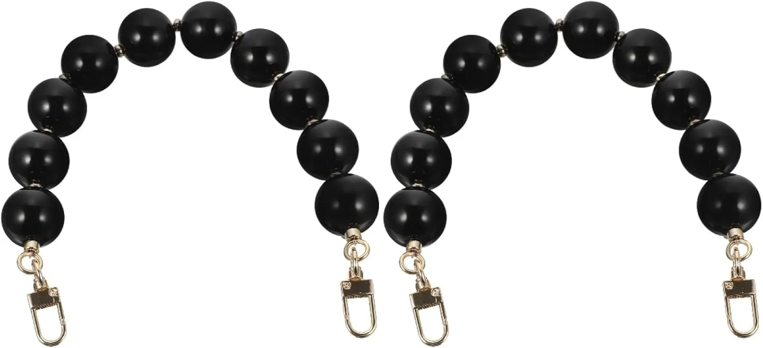 2pcs Bag Hand Chain Beaded Purse Chain Bag Chain Resin Bag Strap Chain Purse Chains for Handbags Pearl Bag Chain Purse Handles Bags Beaded Bag Alloy