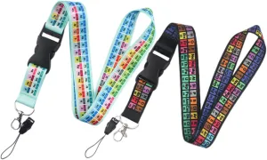 2Pcs Science Lanyard for Cell Phone Multi Function Lost Decorative Neck Strap for DIY Charms Keychains Id Badges present for