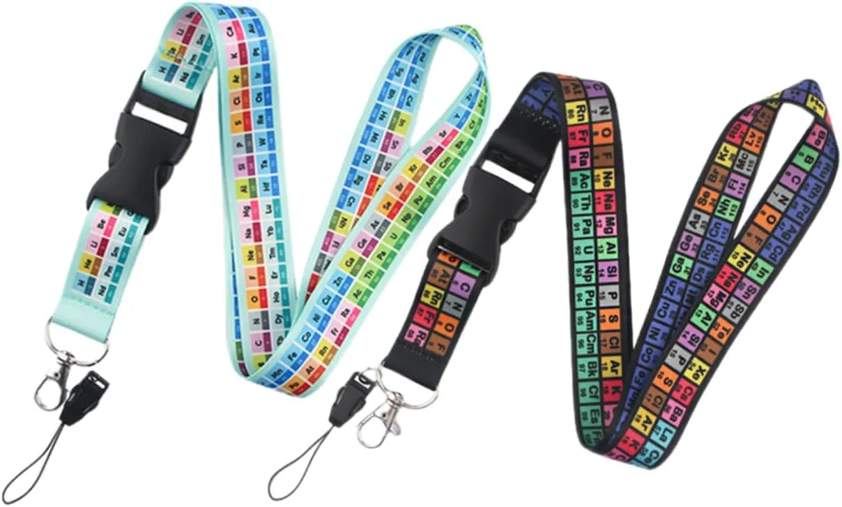 2Pcs Science Lanyard for Cell Phone Multi Function Lost Decorative Neck Strap for DIY Charms Keychains Id Badges present for