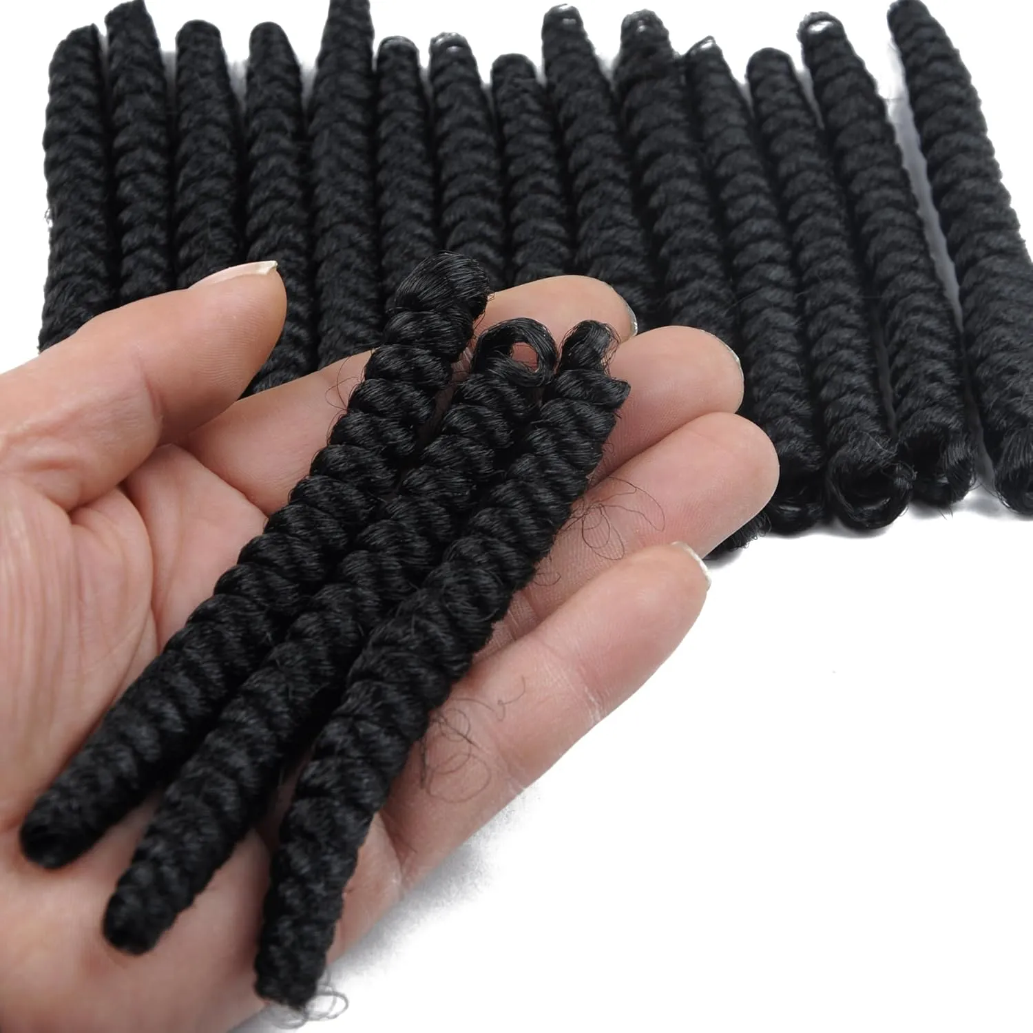 3 Packs Saniay Curl Crochet Braids Short Crochet Braiding Bouncy Twist Spiral Curls Jamaican Twist Hair Extensions 20 Strands/Pack (1, 6 * 20 inch)