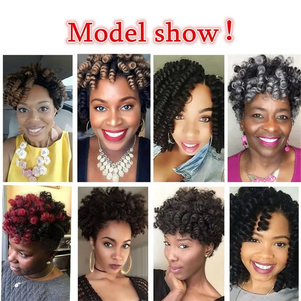 3 Packs Saniay Curl Crochet Braids Short Crochet Braiding Bouncy Twist Spiral Curls Jamaican Twist Hair Extensions 20 Strands/Pack (1, 6 * 20 inch)
