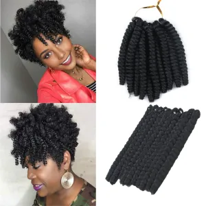 3 Packs Saniay Curl Crochet Braids Short Crochet Braiding Bouncy Twist Spiral Curls Jamaican Twist Hair Extensions 20 Strands/Pack (1, 6 * 20 inch)