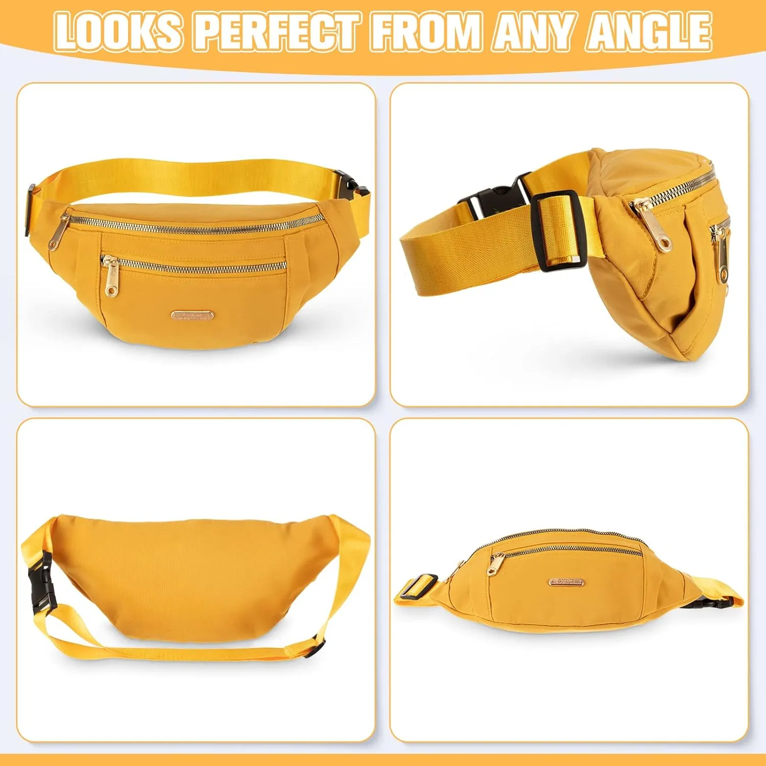 3 Pcs Waterproof Fanny Packs for Women and Men Waist Pack with Adjustable Strap Waist Pouch for Sports Running Exercise Walking Travel