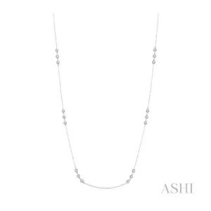 3 Stone Diamond Station Necklace