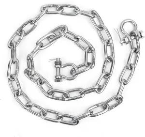 316 Stainless Steel Anchor Chain, Marine Grade Boat Anchor Chain Kit, Heavy-Duty 1/4" or 5/16" Anchor Lead Chain w/ 2 Pcs Anti-Off Double Shackle Link Ends for Boats, Pontoon, Deck & Sail