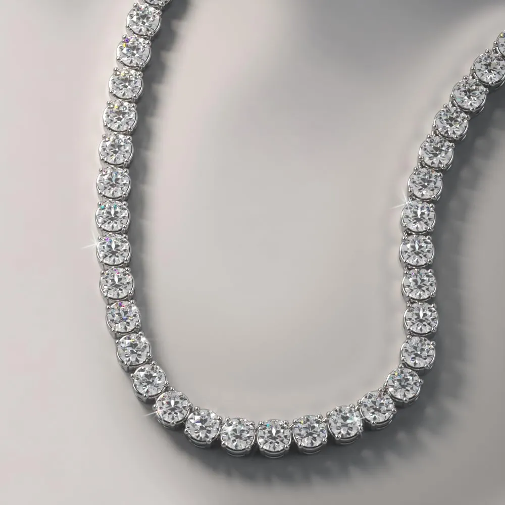 35 Ct. Avariah 14k Solid Yellow Gold Natural Round Brilliant Shape Timeless Dreams Riviera Diamond Necklace 20" (F-G Color, VS1-VS2 Clarity)
