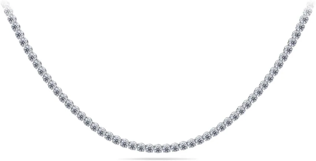35 Ct. Avariah 14k Solid Yellow Gold Natural Round Brilliant Shape Timeless Dreams Riviera Diamond Necklace 20" (F-G Color, VS1-VS2 Clarity)
