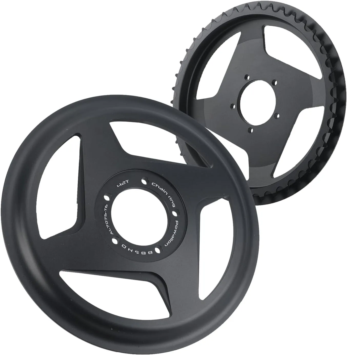 36T Chainring for Bafang BBS01B/BBS02B Mid-Drive Motor - Integrated Chain Guard | 2mm Offset | 7075 Aluminum Lightweight | ≤9-Speed Compatible