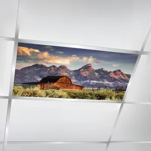 4 Pcs Fluorescent Light Covers for Ceiling Lights Moulton Barn Tetons Morning Light Decorative Magnetic Classroom Light Filters 4x2 ft for Office Hospitals Home