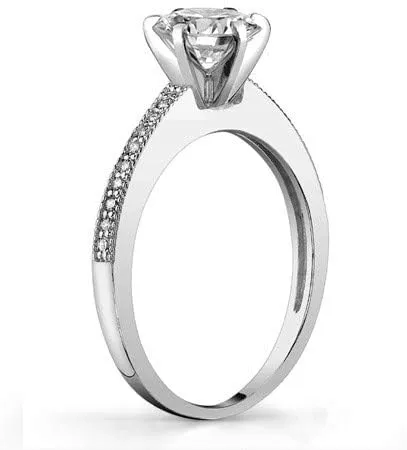 4.0Carat Cushion Moissanite & Diamond Milgrain Engagement Ring With Lab Grown Diamond In14k Gold For Women,D-VVS1