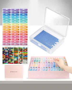 45pcs Diamond Painting Storage Containers Trays, Diamond Painting Accessories Diamond Painting Trays with Lids, 2-in-1 Storage and Diamond Art Trays, Bead Storage & Line-Up, Box Package