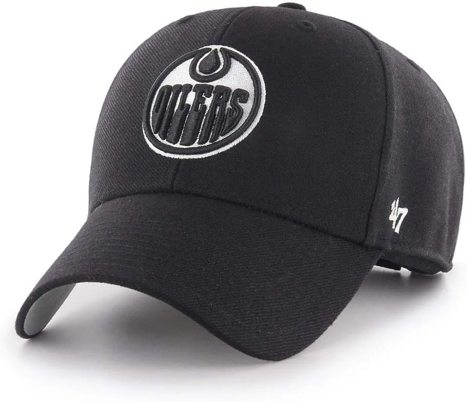 47 Men's Edmonton Oilers Black/White MVP Adjustable Hat - One Size