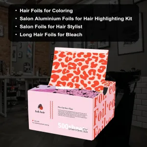 5×11" Pop-up Silver Embossing Hair Foil, 500 Sheets Per Box, Hair Foils for Coloring, Salon Aluminium Foils for Hair Highlighting Kit & Salon Foils for Hair Stylist, Long Hair Foils for Bleach