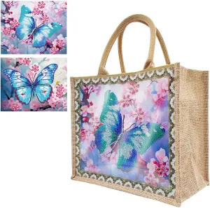 5D Art Painting Tote Bag Kit, DIY 5D Art Painting Handbag Kits, Diamond Art Bag for Home Organizer (Single Side Dot Diamond)