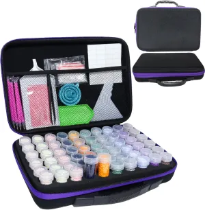 60 Slots Diamond Art Storage Containers with diamond Painting Tools and Portable Bead Storage Box, Shockproof Organizer and Diamond Art Tools bag, For Advanced Diamond Artists and Beginners