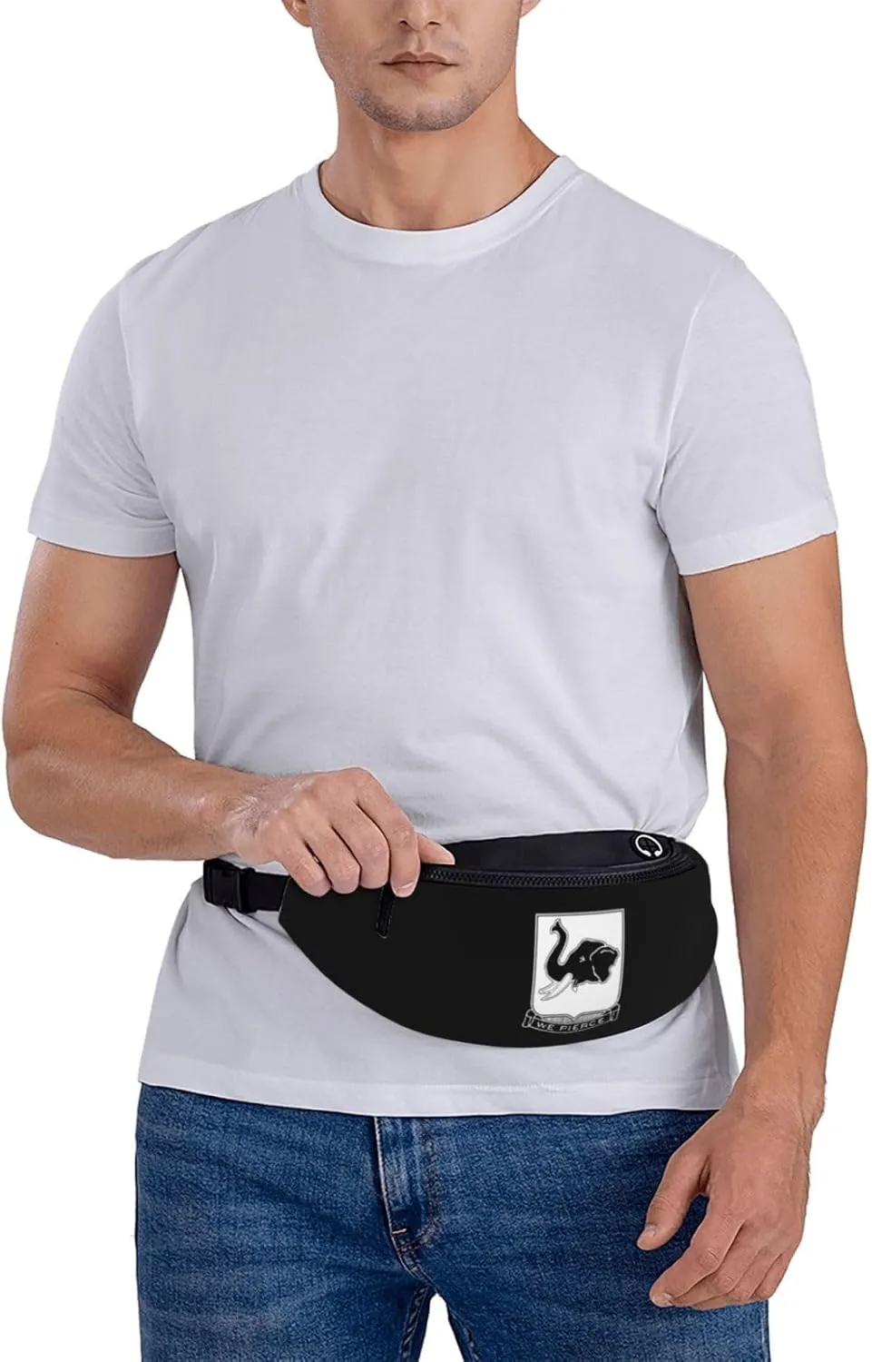 64th Armor Regiment Unisex Leisure Waist Bag Outdoor Sports Running Waist Bag Business Travel Mobile Phone Bag