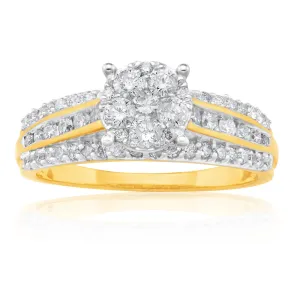 9ct Yellow Gold 1.00 Carat Diamond Ring