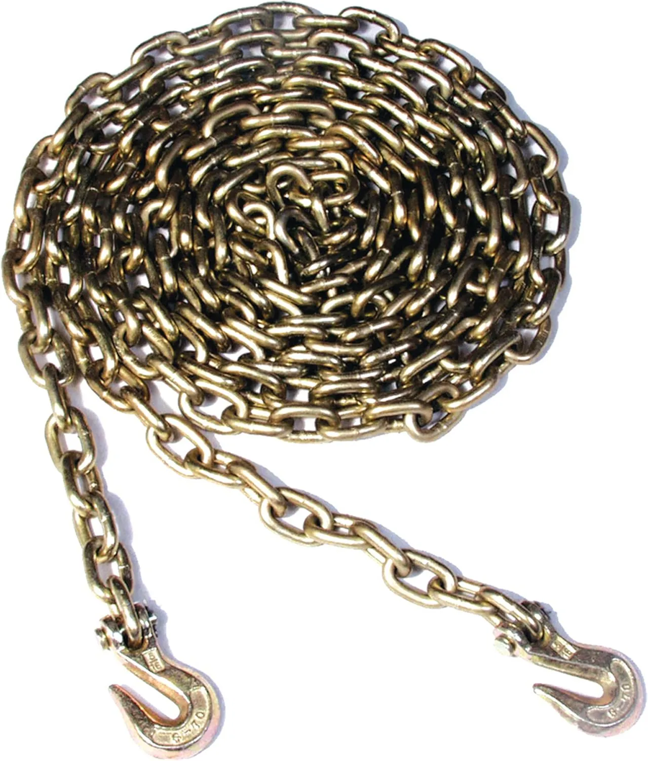 A06212 1/4 by 12-Feet, Grade 70, Yellow Chromate Binder Chain with Grab Hooks