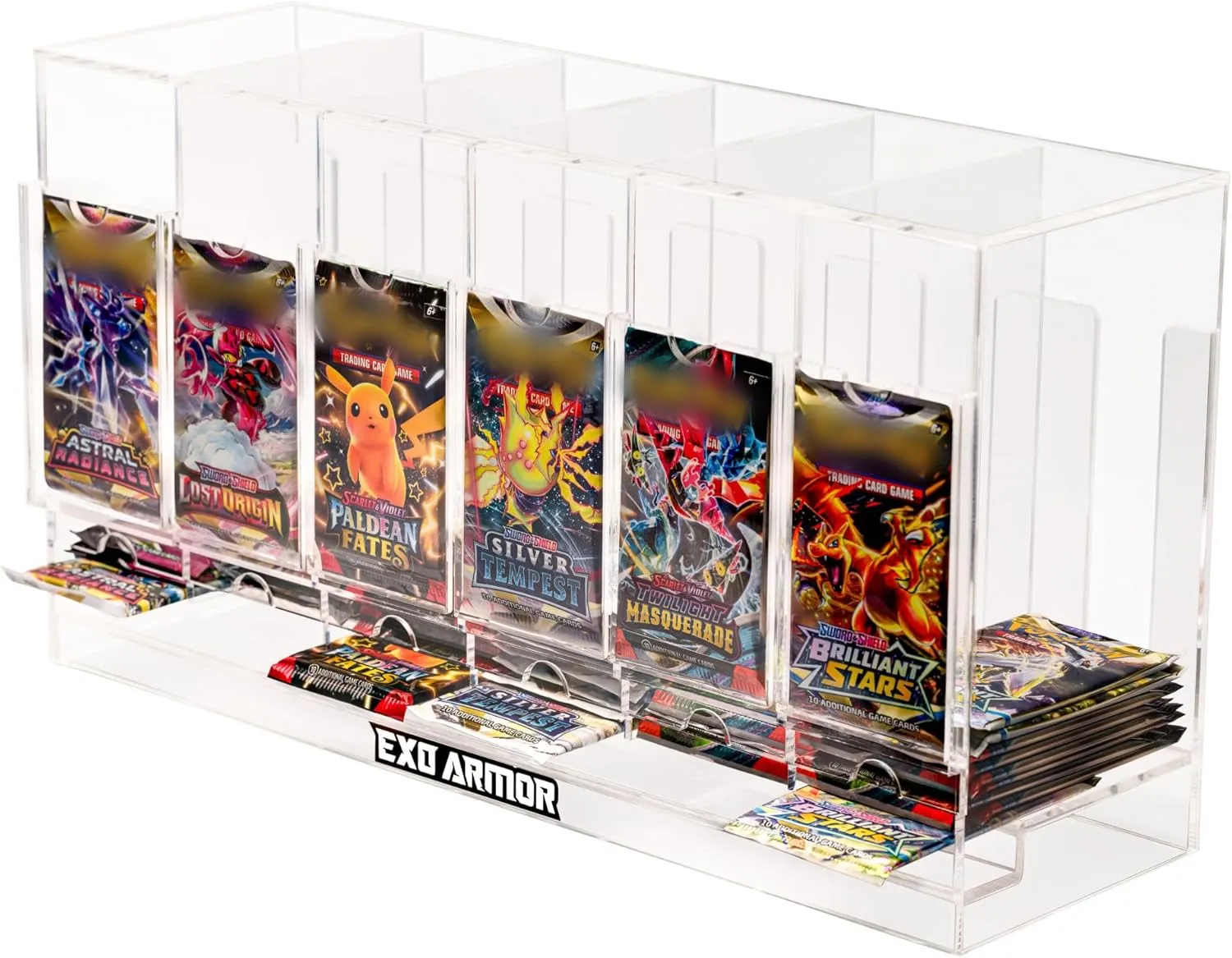 Acrylic 6 Slot Booster Pack Dispenser Pokemon, MTG, Yugioh, Sports, Baseball, Basketball, Football