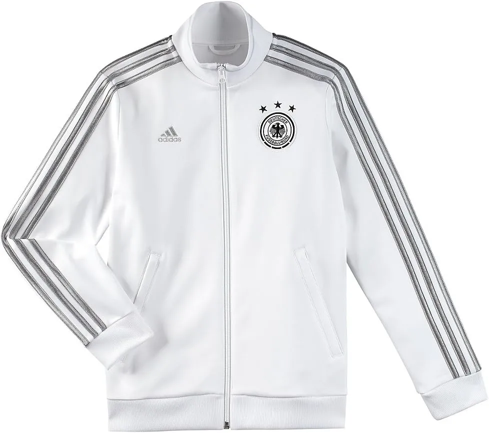 adidas Boy's Deutscher Fussball-Bund Germany Soccer Track Jacket, White, XL