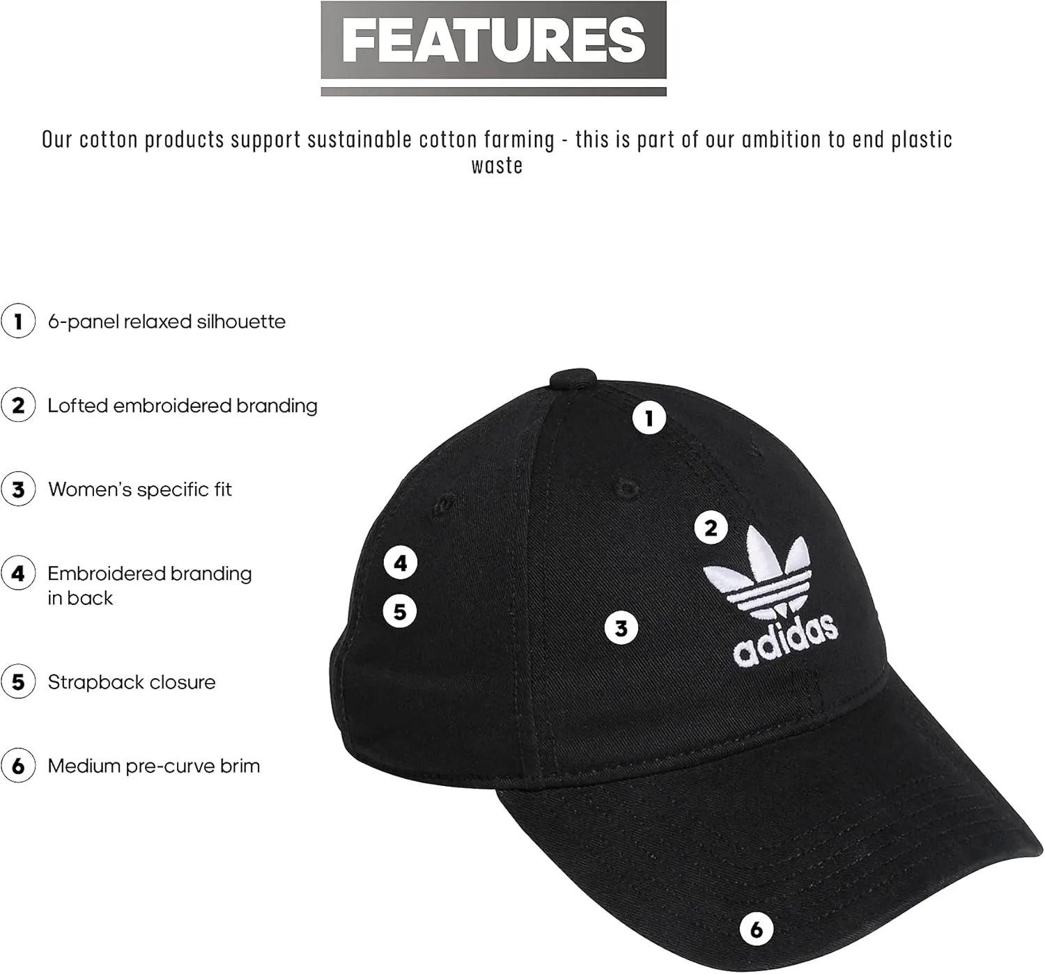 adidas Originals Women's Originals Relaxed Strap-Back Hat