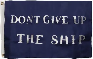 AES 3x5 Embroidered Sewn Commodore Perry Don't Give Up The Ship Cotton Flag 3'x5'
