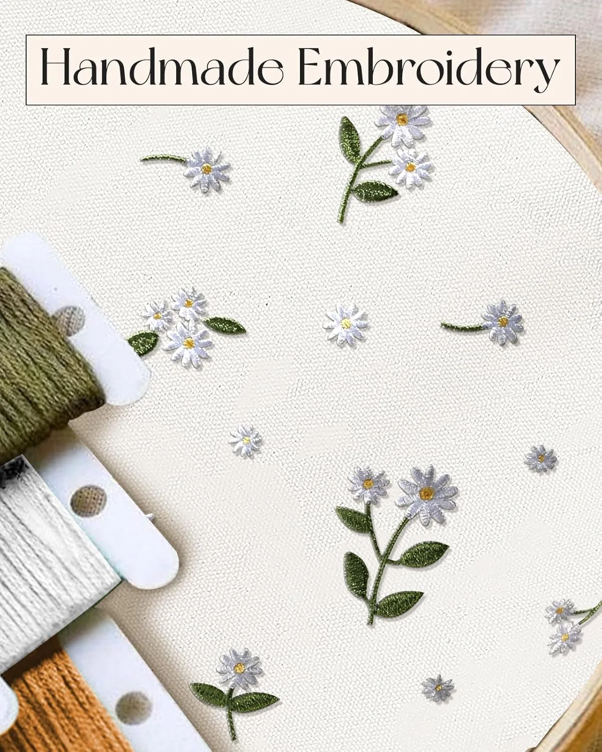 Aesthetic Embroidery Tote Bag for Women - with Magnetic Buckle and Zipper Inner Pocket for Lady Cotton Tote Bag