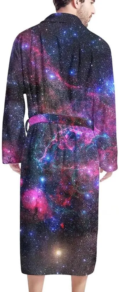 AFPANQZ Men's Bathrobe Big and Tall Full Length Sleepwear Long Sleeve Lightweight Pajama Shawl Robe with Pockets Nightgown