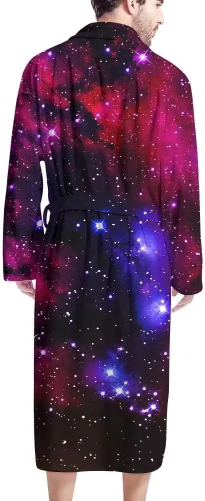 AFPANQZ Men's Bathrobe Big and Tall Full Length Sleepwear Long Sleeve Lightweight Pajama Shawl Robe with Pockets Nightgown