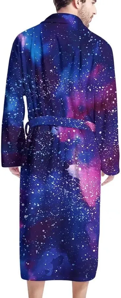 AFPANQZ Men's Bathrobe Big and Tall Full Length Sleepwear Long Sleeve Lightweight Pajama Shawl Robe with Pockets Nightgown